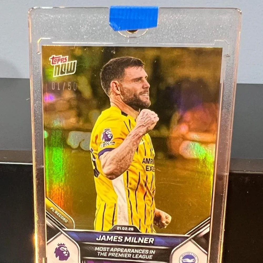 Topps Now James Milner 01/50 Most Premier League Appearances Card 141 Brighton